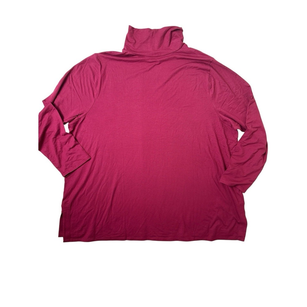 J Jill Top Luxe Supima Tunic Turtleneck Burgundy Minimalist Basic Soft Size 3XL - Picture 3 of 10